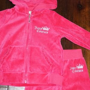 Juicy Couture girls Velour hoodie sweatsuit